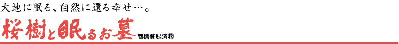 大地に眠る、自然に還る幸せ…。桜樹と眠るお墓&reg;